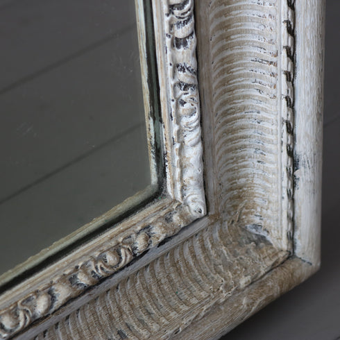 アンティーク調ミラー 木製 什器 高さ181㎝ 幅80㎝ 奥行き6㎝ 【D801】