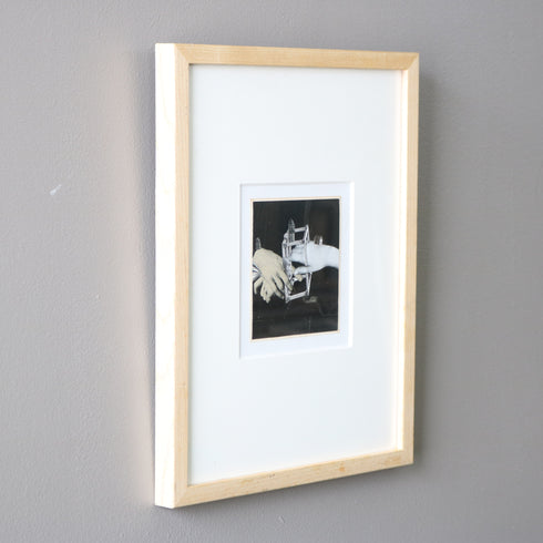 ヴィンテージ ウォールアート モダンアート ハンドモチーフ コラージュ作品 ナチュラル木製フレーム K23 【配送料金ランクSS】