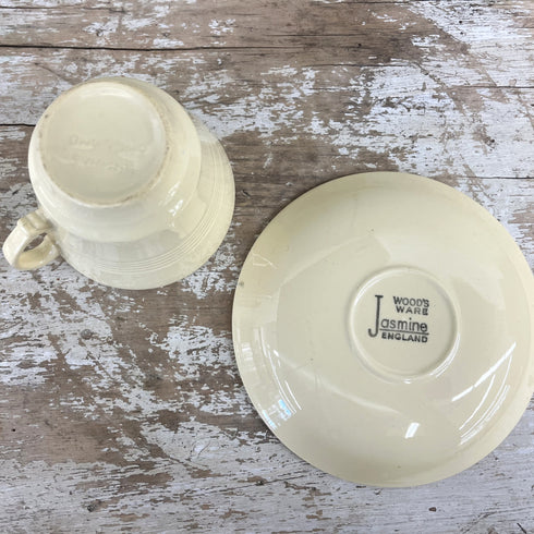 Woods Ware(ウッズウェア) ジャスミン カップ&ソーサー(小・170㎖)|イギリス ヴィンテージ食器
