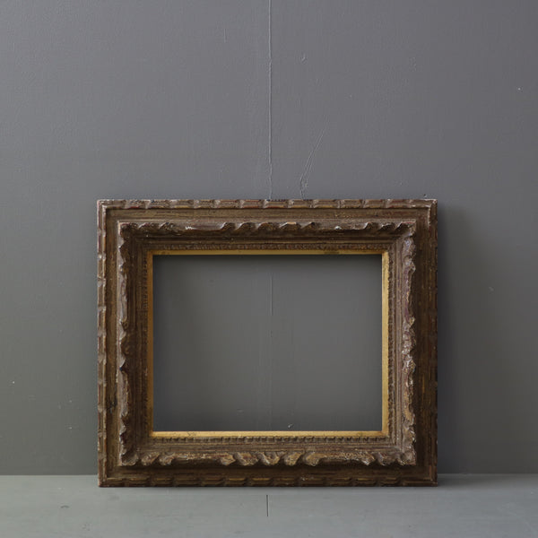 ヴィンテージ額縁 木製 茶×ゴールド H50/W59/D6 【配送ランクS】【G809】