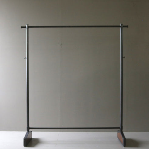 ハンガーラック 伸縮 ウッド×アイアン 什器 高さ138㎝ 幅125㎝ 奥行46㎝ 【配送ランクE】【A16】