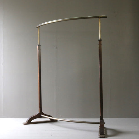 A18 U字ハンガーラック 伸縮 ウッド×アイアン 什器 高さ154㎝ 幅138㎝ 奥行53㎝