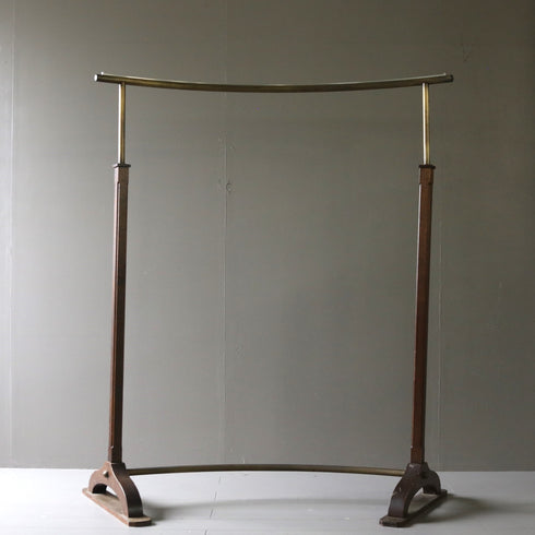 A18 U字ハンガーラック 伸縮 ウッド×アイアン 什器 高さ154㎝ 幅138㎝ 奥行53㎝