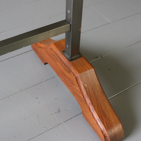 A22 ハンガーラック 伸縮 ウッド×アイアン 什器 高さ148㎝ 幅110㎝ 奥行40㎝