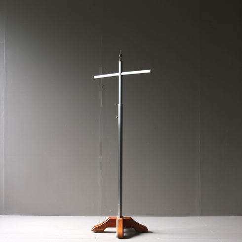 A34 T字ハンガーラック 伸縮 ウッド×アイアン 什器 高さ143㎝ 幅63㎝ 奥行34㎝