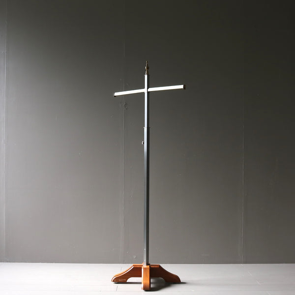 A34 T字ハンガーラック 伸縮 ウッド×アイアン 什器 高さ143㎝ 幅63㎝ 奥行34㎝