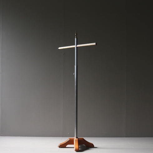 A35 T字ハンガーラック 伸縮 ウッド×アイアン 什器 高さ143㎝ 幅63㎝ 奥行34㎝