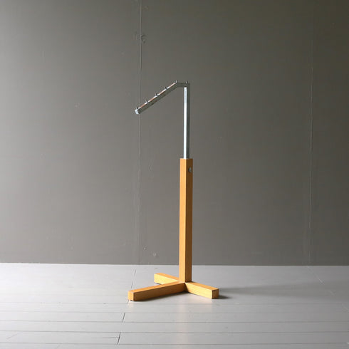 A43 L字ハンガーラック 伸縮 ウッド×アイアン 什器 高さ96㎝ 幅33㎝ 奥行40㎝