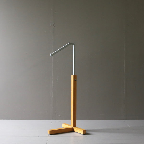 A44 L字ハンガーラック 伸縮 ウッド×アイアン 什器 高さ96㎝ 幅33㎝ 奥行40㎝