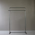 A69 黒ハンガーラック 伸縮 金属製 什器 高さ142㎝ 幅96㎝ 奥行45㎝