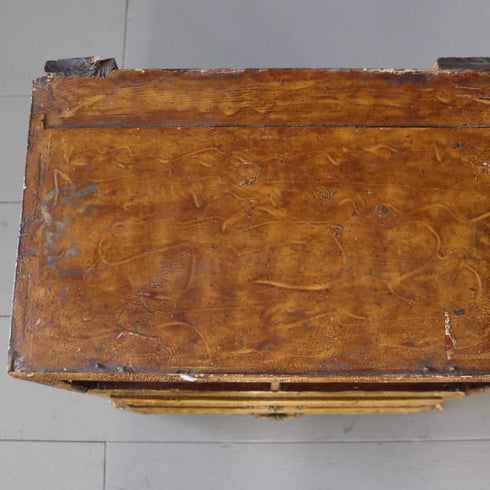 C100 アンティークミニキャビネット(フラップ扉&引出し付き)