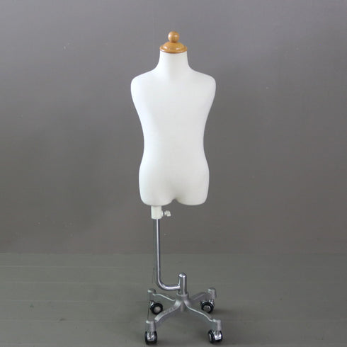 B123 トルソ 子ども キャスター付き 什器 高さ125㎝ 幅23㎝ 奥行23㎝