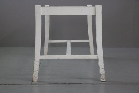 C128 白ガラステーブル 木製 什器 高さ46㎝ 幅95㎝ 奥行45㎝