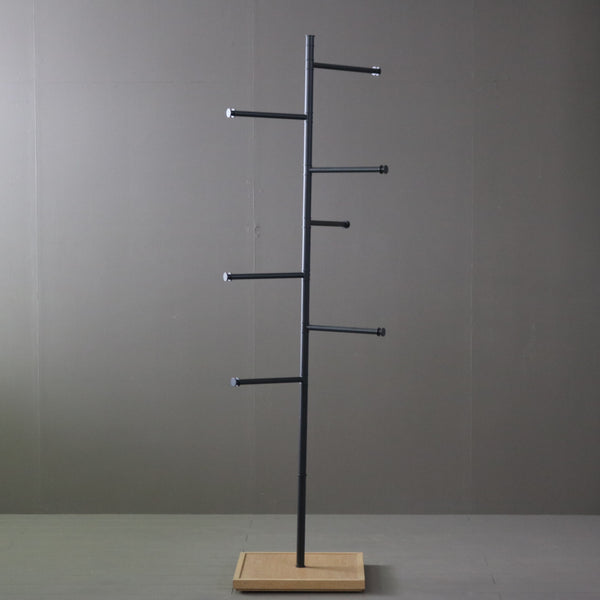 A139 スタンドハンガーラック ウッド×アイアン 什器 高さ190㎝ 幅57㎝ 奥行45㎝