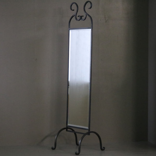 D150 スタンドミラー 片面 金属製 什器 高さ200㎝ 幅51㎝ 奥行51㎝