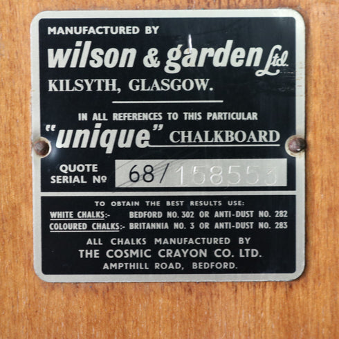 C173 Wilson&Garden Ltd. 木製 回転黒板 輸入家具 キャスター付き 高さ187㎝ 幅130㎝ 奥行53㎝