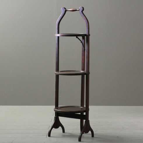 C285 折り畳み式ケーキスタンド 木製 イギリス輸入家具 高さ88㎝ 幅28㎝ 奥行26㎝