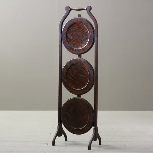 C285 折り畳み式ケーキスタンド 木製 イギリス輸入家具 高さ88㎝ 幅28㎝ 奥行26㎝