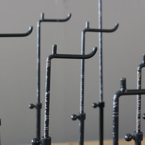 バッグスタンド 黒 10個SET 金属製 伸縮 H28/W12/D12 【配送ランクS】【S1004】