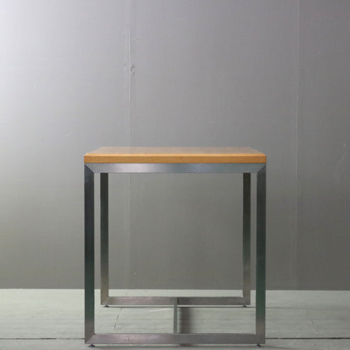 C325 テーブル ウッド×ステンレス 展示台 什器 高さ80㎝ 幅120㎝ 奥行き75㎝