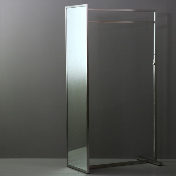 D328 ミラーハンガーラック 伸縮 金属製 什器 高さ165㎝ 幅45㎝ 奥行97㎝