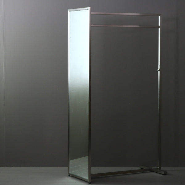 D329 ミラーハンガーラック 伸縮 金属製 什器 高さ165㎝ 幅45㎝ 奥行97㎝