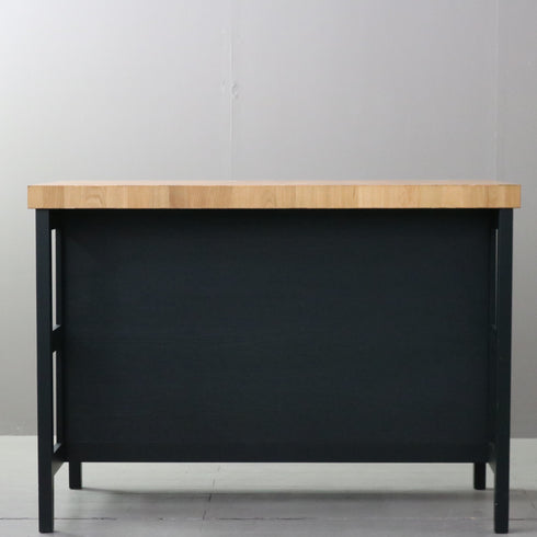 ワークテーブル 作業台 ウッド×アイアン 什器 高さ90㎝ 幅126㎝ 奥行79㎝ 【配送ランクD】【C330】