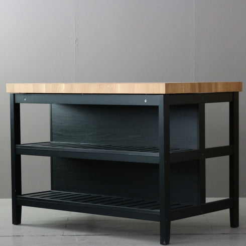 ワークテーブル 作業台 ウッド×アイアン 什器 高さ90㎝ 幅126㎝ 奥行79㎝ 【配送ランクD】【C330】