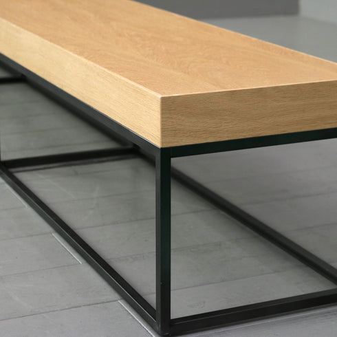 C333 ロングベンチ ウッド×アイアン 什器 高さ30㎝ 幅237㎝ 奥行き30㎝