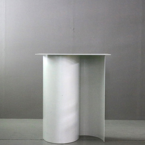 C356 スクエアテーブル 白 金属製 什器 高さ90㎝ 幅75㎝ 奥行75㎝