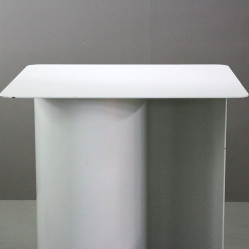 C356 スクエアテーブル 白 金属製 什器 高さ90㎝ 幅75㎝ 奥行75㎝