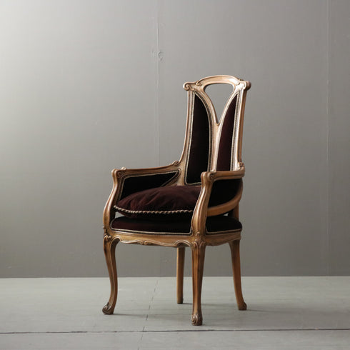 C362 ロココ調アンティークスタイル ベロアチェア