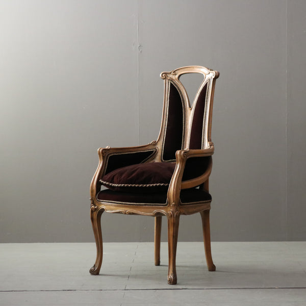 C362 ロココ調アンティークスタイル ベロアチェア
