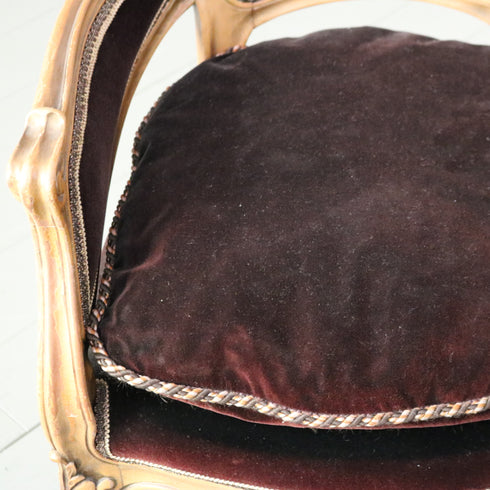 C362 ロココ調アンティークスタイル ベロアチェア