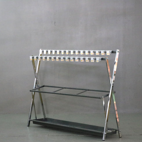 C370 スターキング 鍵付き傘立て30本 折り畳み式 金属製 高さ88㎝ 幅128㎝ 奥行27㎝