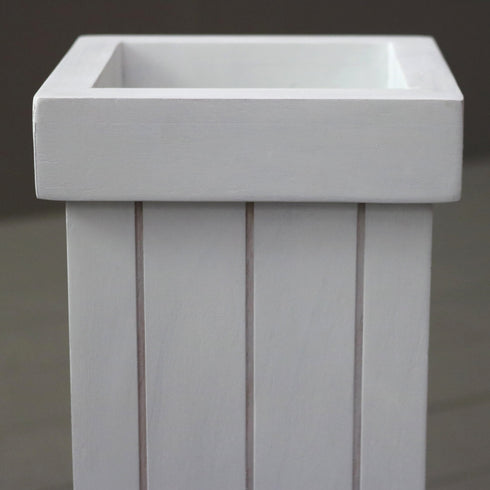 C372 傘立て 白 木製 高さ45㎝ 幅16㎝ 奥行き16㎝