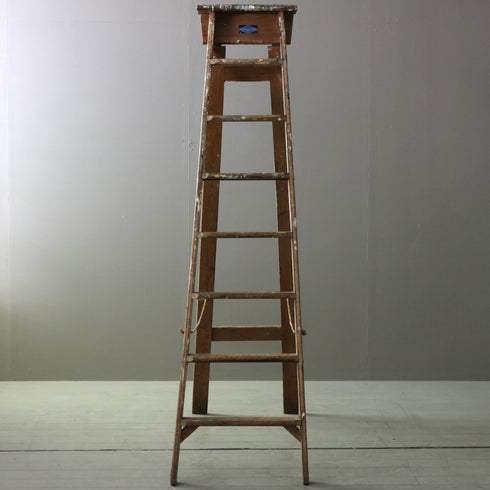 C379 Stephens&Carter ヴィンテージ ラダー 木製 イギリス輸入家具 高さ178㎝ 幅42㎝ 奥行148㎝