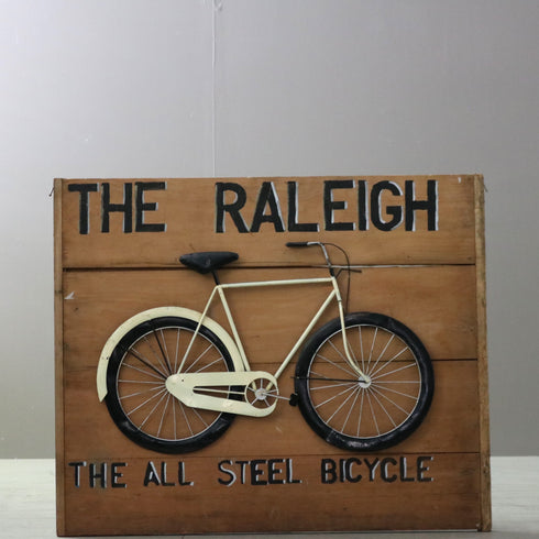C381 ラレー 自転車看板 木製 イギリス輸入家具 高さ69㎝ 幅84㎝ 奥行2㎝