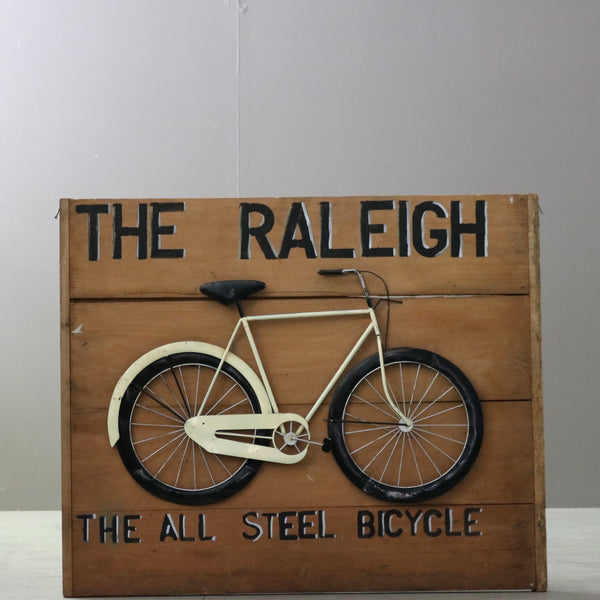 C381 ラレー 自転車看板 木製 イギリス輸入家具 高さ69㎝ 幅84㎝ 奥行2㎝