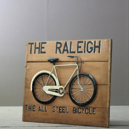 C381 ラレー 自転車看板 木製 イギリス輸入家具 高さ69㎝ 幅84㎝ 奥行2㎝