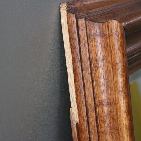 C383 壁掛け大型ミラー 木製 イギリス輸入家具 高さ147㎝ 幅115㎝ 奥行7㎝