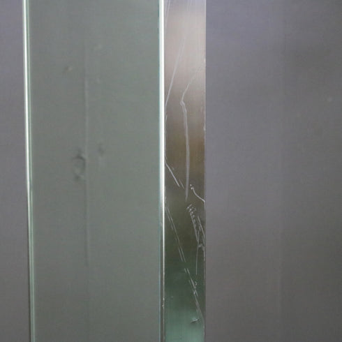 D144 スタンドミラー 両面 キャスター付き 金属製 什器 高さ160㎝ 幅45㎝ 奥行45㎝