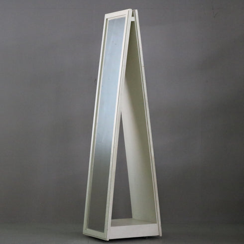 D148 スタンドミラー 両面 キャスター付き 木製 什器 高さ171㎝ 幅40㎝ 奥行48㎝