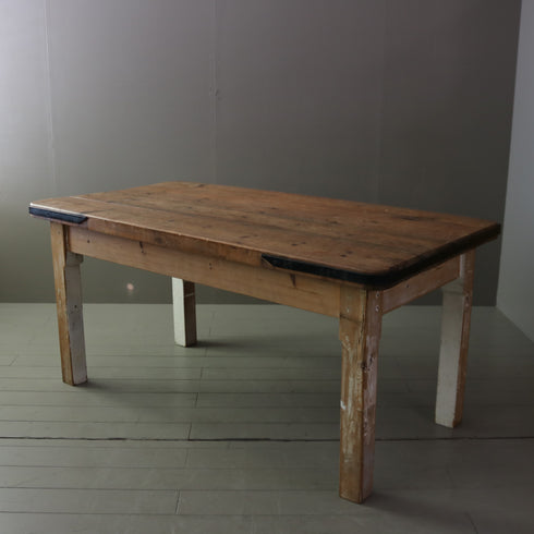 C340 ワークテーブル ウッド×アイアン 什器 高さ80㎝ 幅169㎝ 奥行89㎝