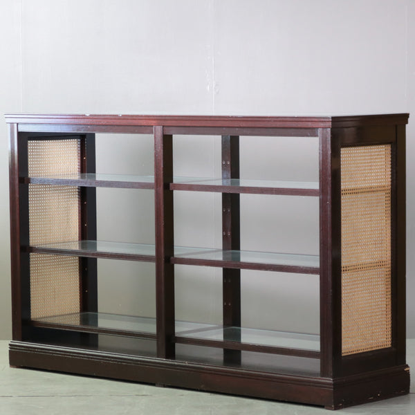 C391 ガラス棚シェルフ 木製 什器 高さ111㎝ 幅180㎝ 奥行50㎝