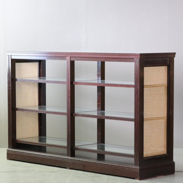 C392 ガラス棚シェルフ 木製 什器 高さ111㎝ 幅180㎝ 奥行50㎝