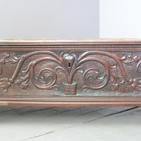 C377 コファ アンティーク装飾ボックス 木製 高さ58㎝ 幅170㎝ 奥行55㎝