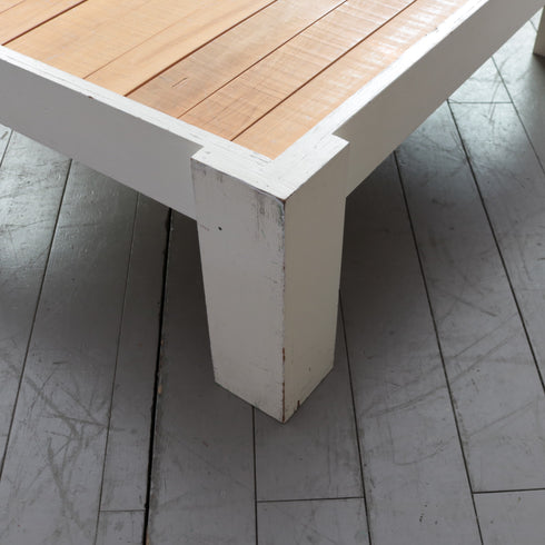 C354 ローテーブル 白 展示台 木製 什器 高さ40㎝ 幅120㎝ 奥行90㎝