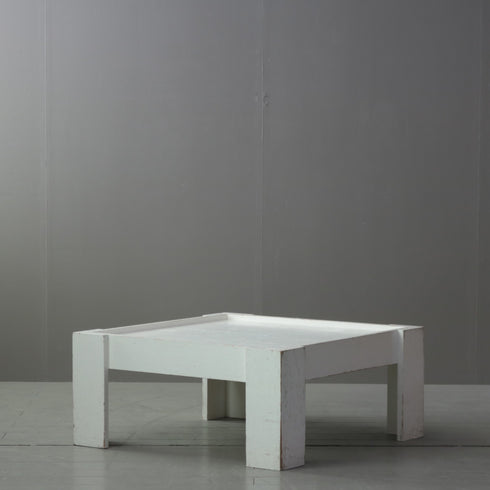 C352 ローテーブル 白 展示台 木製 什器 高さ40㎝ 幅90㎝ 奥行90㎝