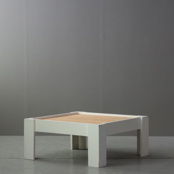 C351 ローテーブル 白 展示台 木製 什器 高さ40㎝ 幅90㎝ 奥行90㎝